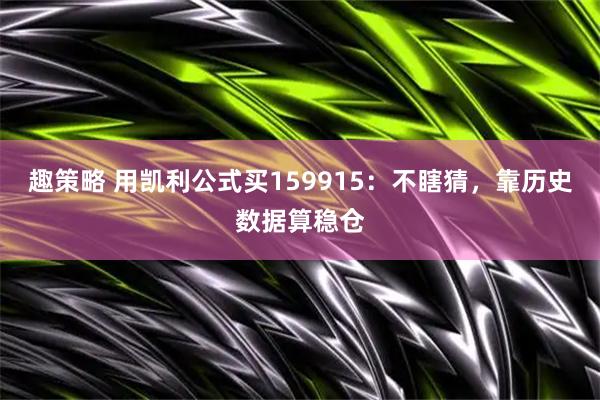 趣策略 用凯利公式买159915：不瞎猜，靠历史数据算稳仓
